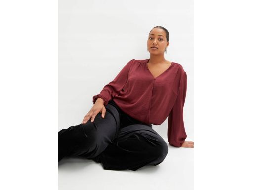 B.P.C bordowa bluzka kopertowa satynowa 44.