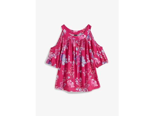 B.P.C różowa bluzka z nadrukiem odkryte ramiona r.40/42