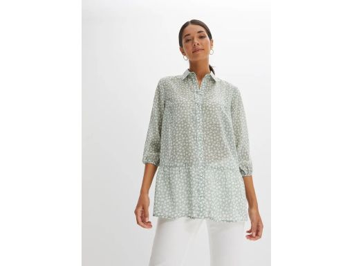 B.P.C długa bluzka koszulowa we wzory szyfon r.36