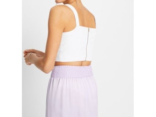 B.P.C top biały krótki z zamkiem r.40