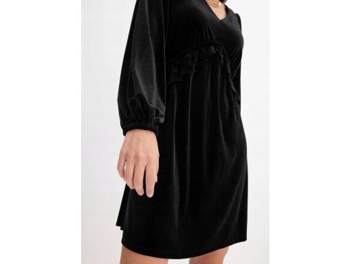 B.P.C sukienka aksamitna czarna długi rękaw ^44/46