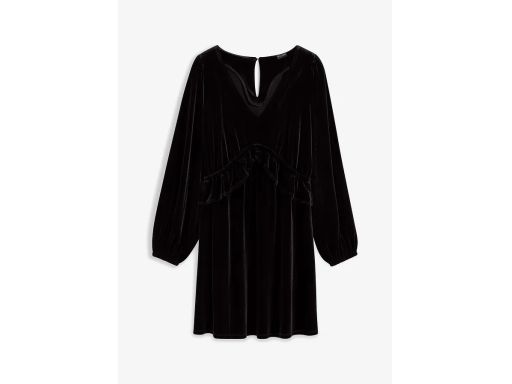B.P.C sukienka aksamitna czarna długi rękaw ^44/46