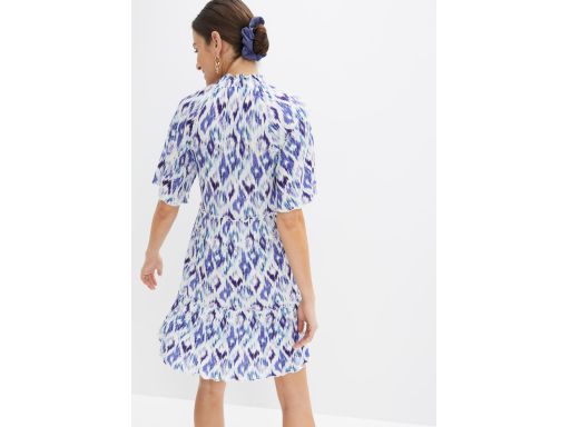 B.P.C sukienka wzorzysta ze stójką falbanki r.40/42