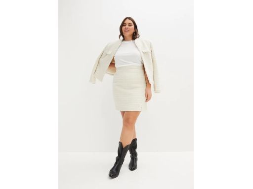 B.P.C spódnica mini beżowa boucle r.48