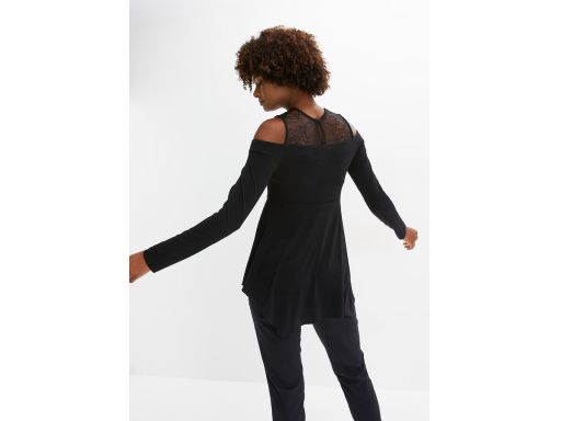 B.P.C bluzka odkryte ramiona czarna z aplikacją ^36/38