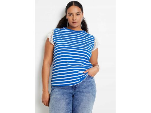 AG4811 t-shirt z koronkowymi rękawkami 44/46.