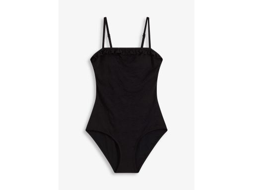 B.P.C czarny kostium kąpielowy z ażurowym haftem 48.