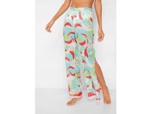 B.P.C kolorowe spodnie plażowe z rozcięciem r.48