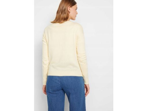 AF2228 beżowy sweter w serek ^44/46