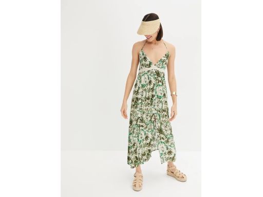 B.P.C sukienka długa we wzory z wiązaniem na szyi 38.