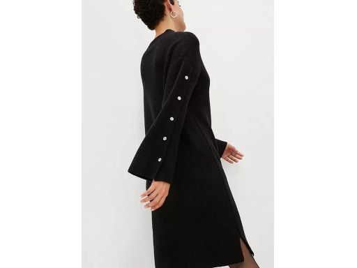 B.P.C sukienka czarna dzianinowa z szerokimi rękawami ^36/38