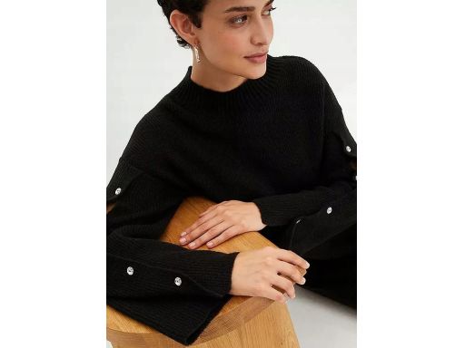 B.P.C sukienka czarna dzianinowa z szerokimi rękawami ^36/38