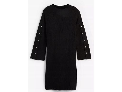 B.P.C sukienka czarna dzianinowa z szerokimi rękawami ^36/38