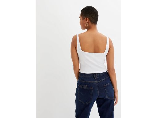 B.P.C krótki biały top w prążek r.40/42