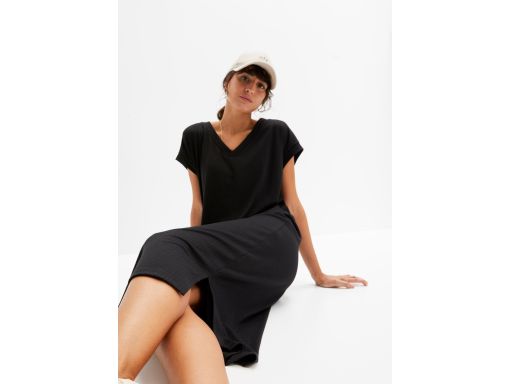 B.P.C sukienka czarna midi prążek ^40/42