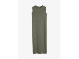 B.P.C sukienka midi shirtowa khaki prążkowana r.44/46