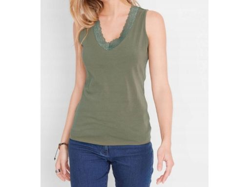 B.P.C top oliwkowy z koronką 44/46