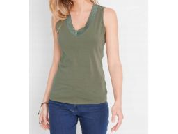 B.P.C top oliwkowy z koronką 44/46
