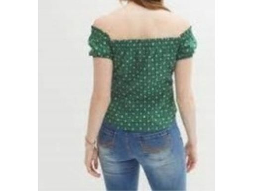 B.P.C zielona bluzka carmen z nadrukiem r.36