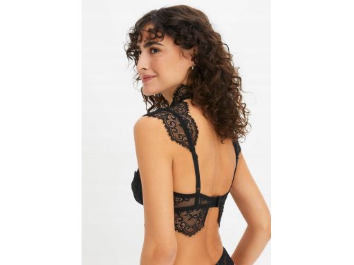 B.P.C biustonosz braletka-top koronkowy czarny 42.