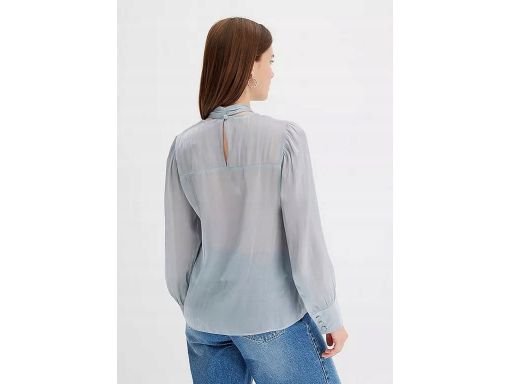 B.P.C szara bluzka szyfonowo satynowa połyskująca z krawatką 40.