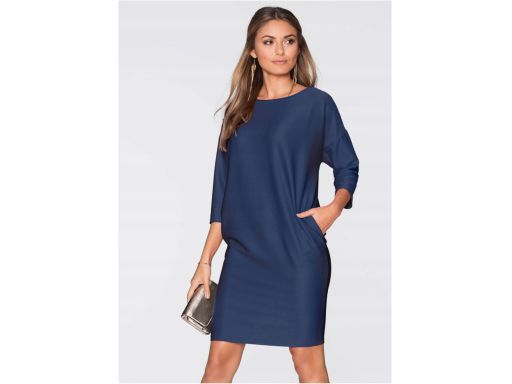 B.P.C sukienka shirtowa granatowa z kieszeniami 40/42.