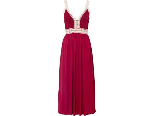 B.P.C długa sukienka bordowa z koronką ^38