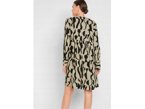 B.P.C sukienka szmizjerka beżowo- czarna we wzory ^42