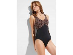 B.P.C kostium kąpielowy czarny w cętki 40.