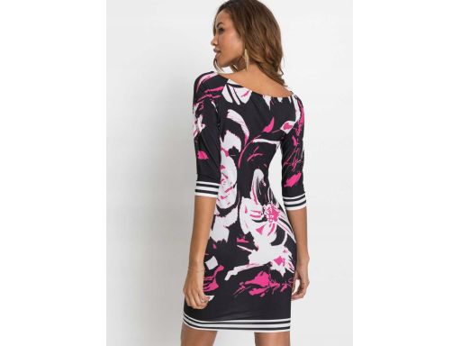 B.P.C sukienka w kolorowe wzory dopasowana 32/34.