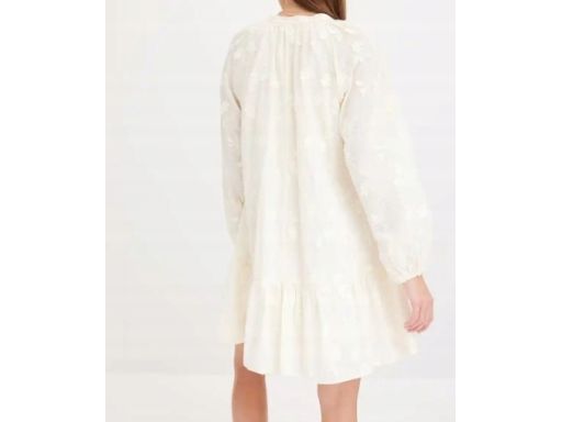 B.P.C ecru sukienka z ażurowym haftem r.38