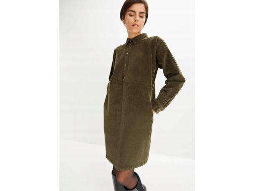 B.P.C sztruksowa sukienka ciemne khaki ^46