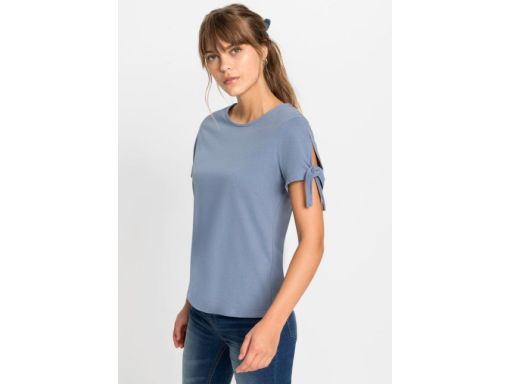 B.P.C t-shirt niebieski z wiązaniami na rękawach r.36/38