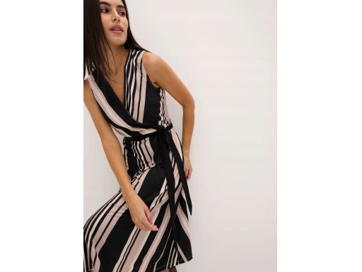 B.P.C sukienka midi w beżowe paski 44/46.