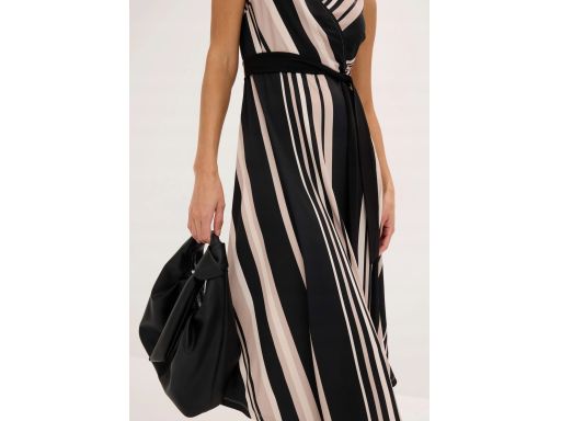 B.P.C sukienka midi w beżowe paski 44/46.