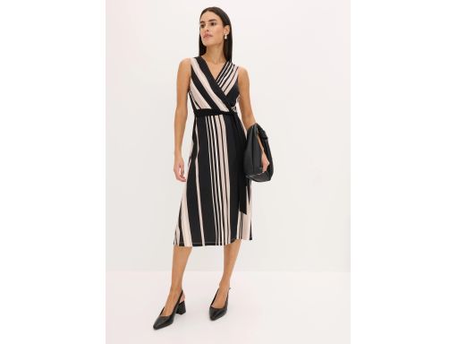 B.P.C sukienka midi w beżowe paski 44/46.