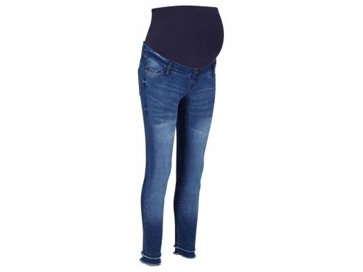 AE3618 spodnie ciążowe jeans 7/8 postrzępione r.52
