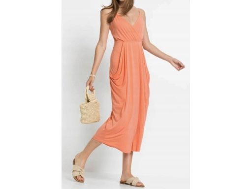 B.P.C sukienka pomarańczowa z marszczeniem ^44/46