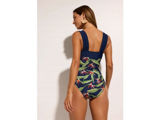 B.P.C kostium kąpielowy shape wzór roślinny granatowy ^44