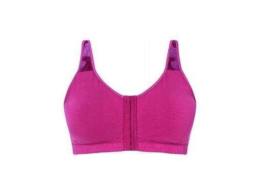 B.P.C biustonosz różowy zapięcie przód z koronką ^90B