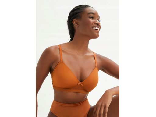 B.P.C biustonosz bez fiszbin z usztywnieniem brązowy 85C.