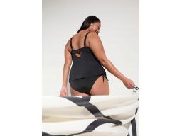 B.P.C czarne tankini na fiszbinach z marszczeniem figi w komplecie ^48