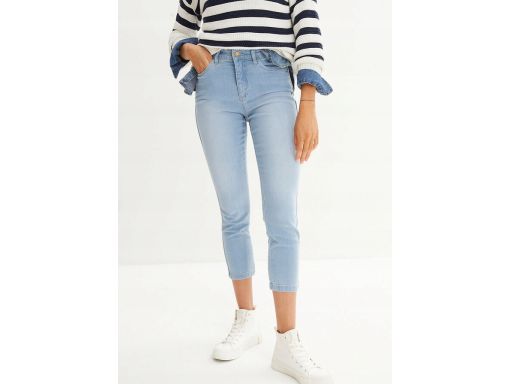B.P.C jeansy skinny 7/8 damskie z cienkim lampasem 42.
