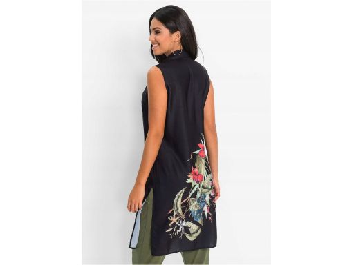 B.P.C długa bluzka koszulowa bez rękawów z wiskozy 36.