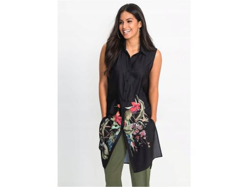 B.P.C długa bluzka koszulowa bez rękawów z wiskozy 36.