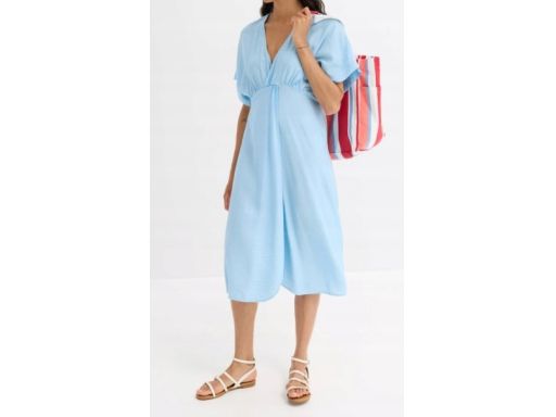 B.P.C sukienka tunikowa niebieska kopertowa r.40
