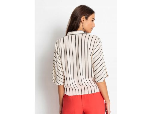 B.P.C bluzka koszulowa w paseczki z wiązaniem 36.