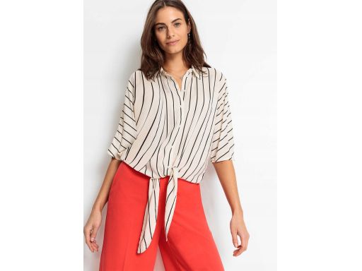 B.P.C bluzka koszulowa w paseczki z wiązaniem 36.