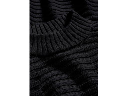 B.P.C sweter prążkowany ze stójką czarny ^52/54