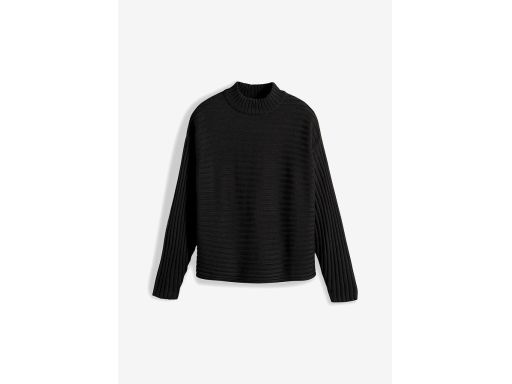 B.P.C sweter prążkowany ze stójką czarny ^52/54